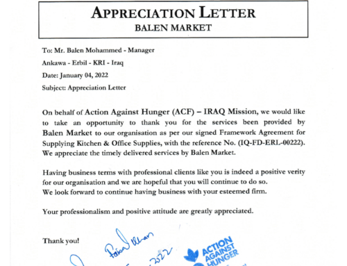 Appreciation Letter